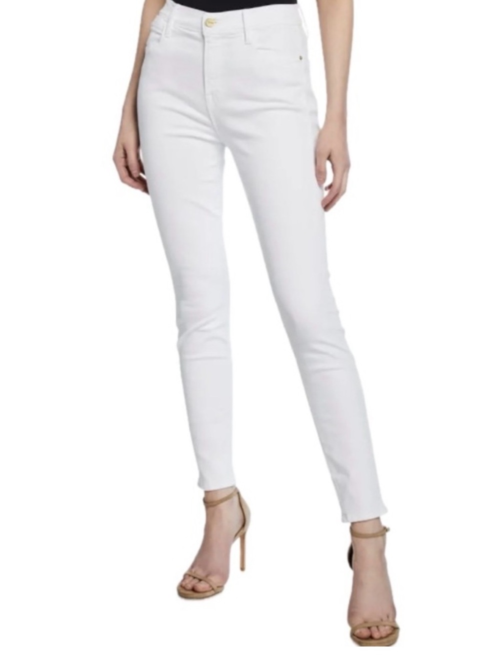 Frame Le High Skinny Jeans in Blanc